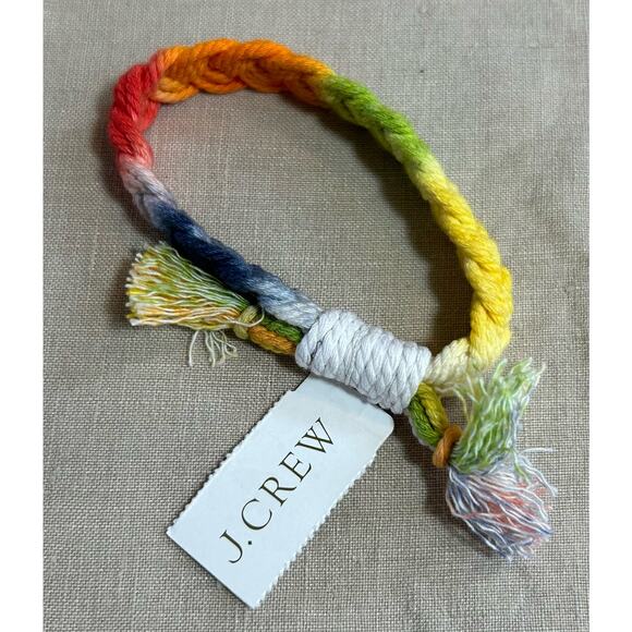 NWT! J. Crew Rainbow Rope Friendship Bracelet - Picture 1 of 3